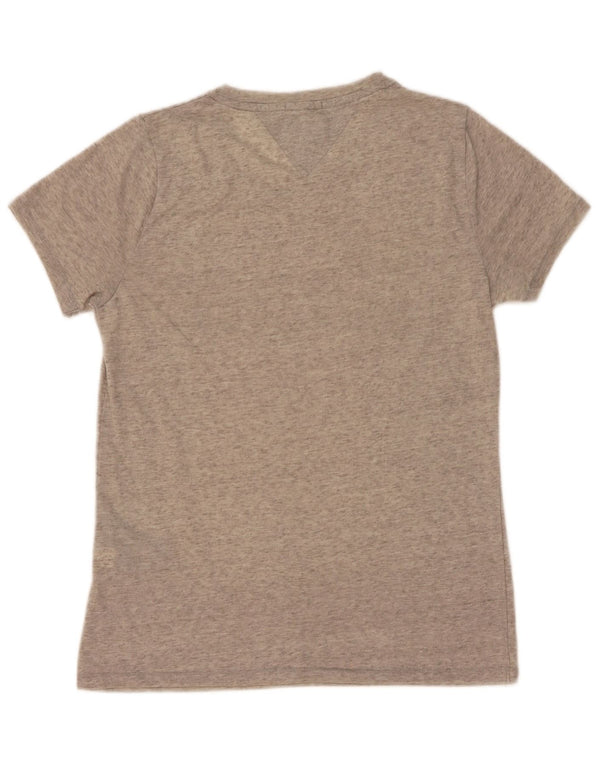 Tommy Hilfiger T-shirt graphique pour femme UK 10 Small Gris moucheté