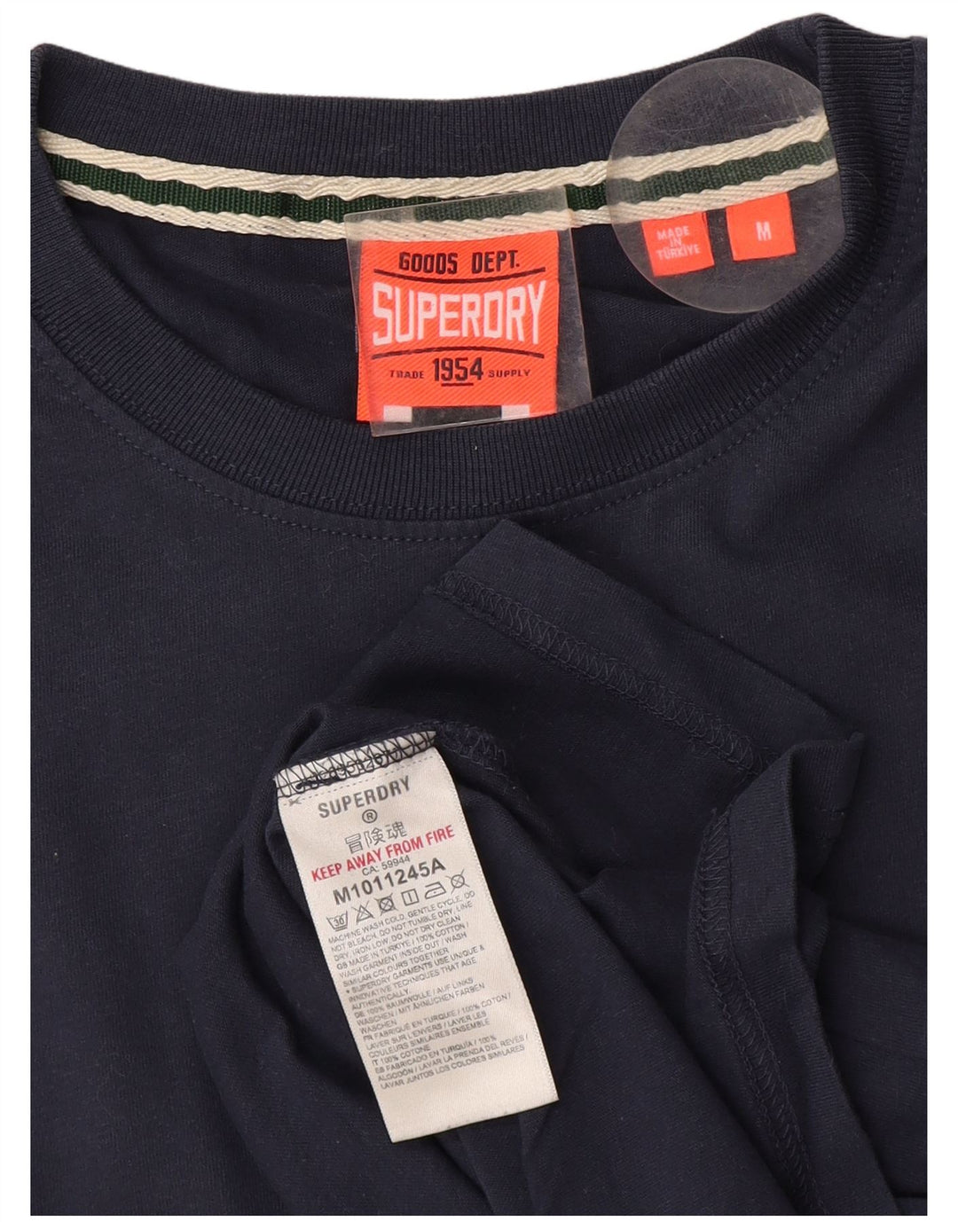 Superdry T-Shirt Homme Bleu Marine Moyen Coton