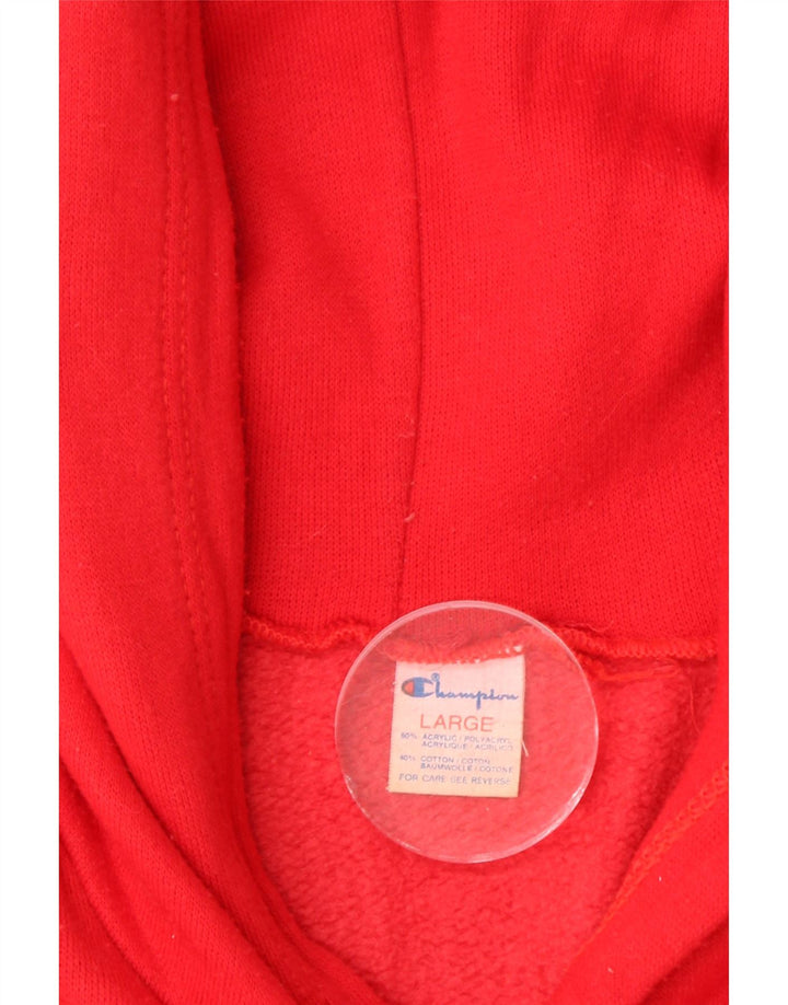 CHAMPION Pull à capuche graphique pour femme UK 16 Grand Acrylique Rouge