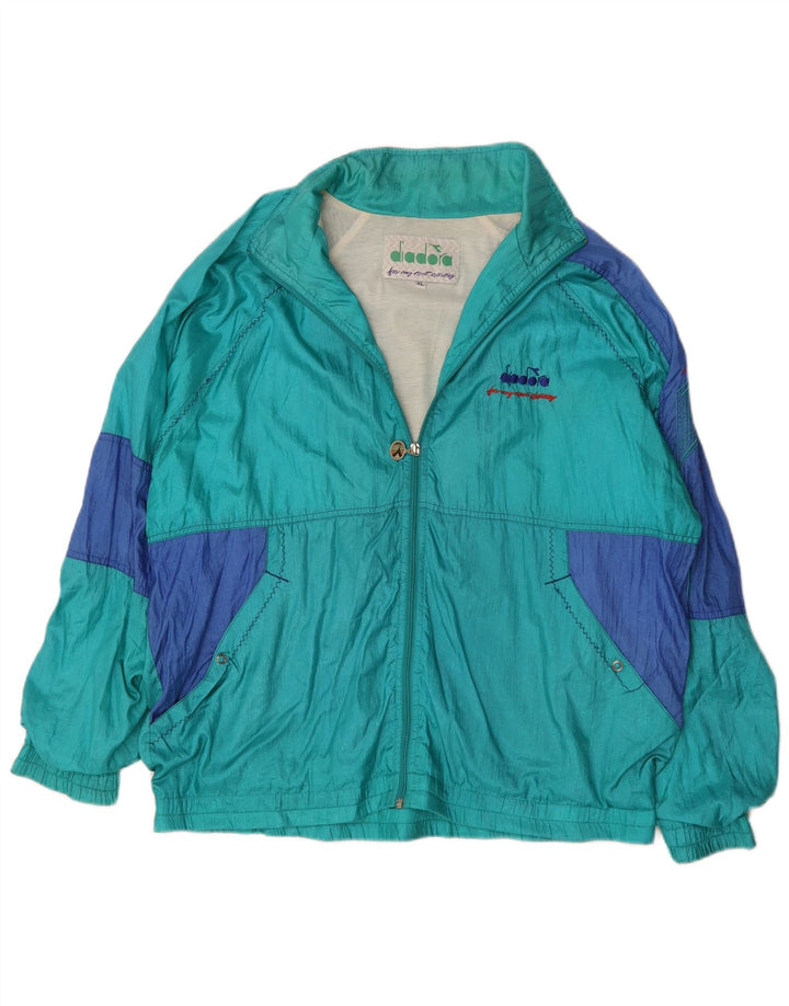 Diadora Veste de Survêtement XL Homme Turquoise Colourblock Polyamide