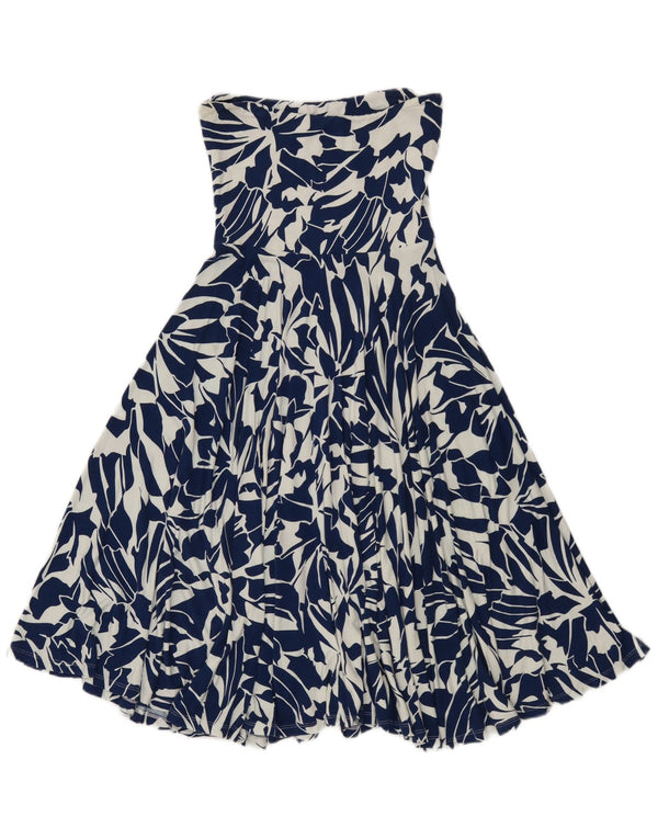 MINT VELVET Robe bustier pour femme UK 8 Petite viscose florale bleue