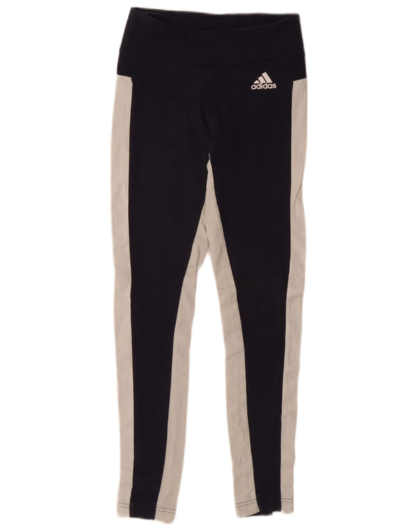 Adidas Legging graphique pour femme UK 4 XS Bleu marine Colourblock