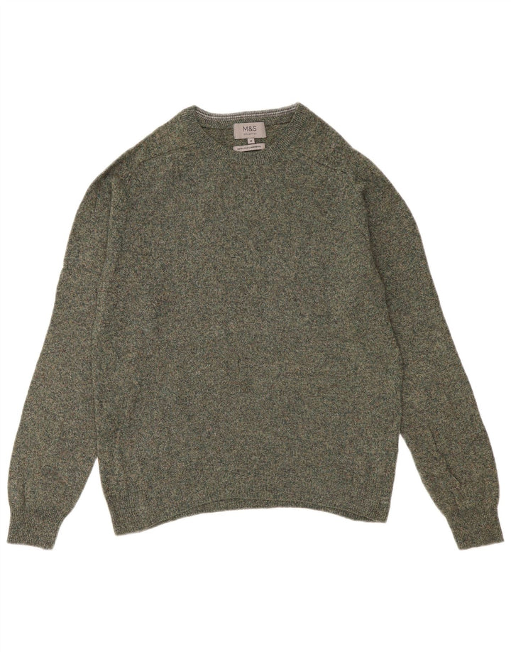 Marks & Spencer Pull col bateau pour homme Vert moyen moucheté