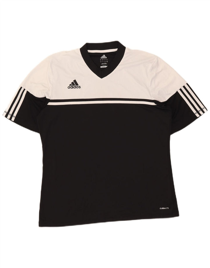 Adidas Hommes Climalite T-Shirt Haut Large Noir Colorblock Polyester