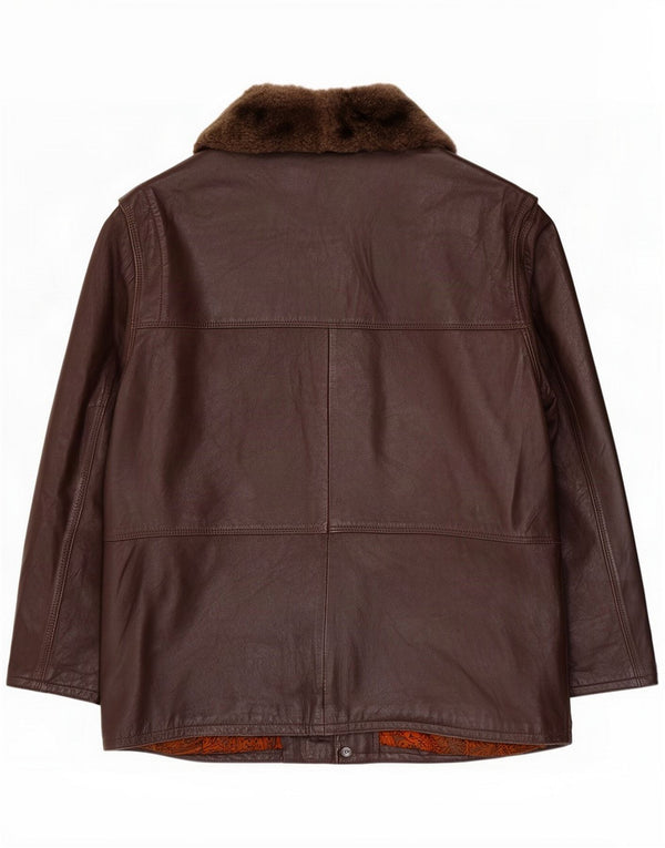 Vintage Veste en cuir pour homme UK 38 Marron moyen