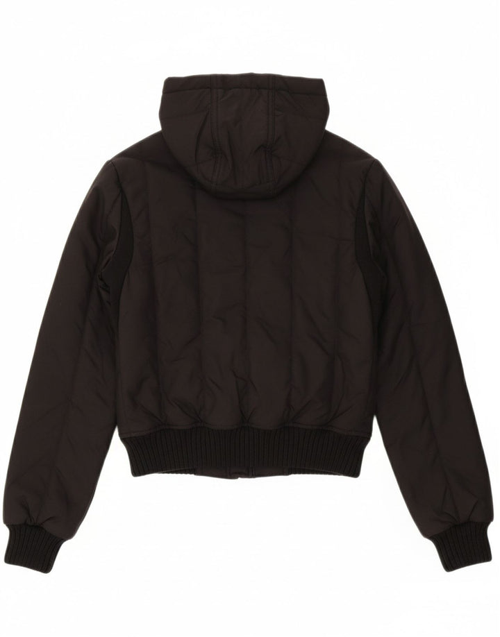 REFRIGIWEAR Womens Hooded Bomber Windbreaker Jacket UK 10 Small Black Vintage Refrigiwear and Second-Hand Refrigiwear from Messina Hembry 