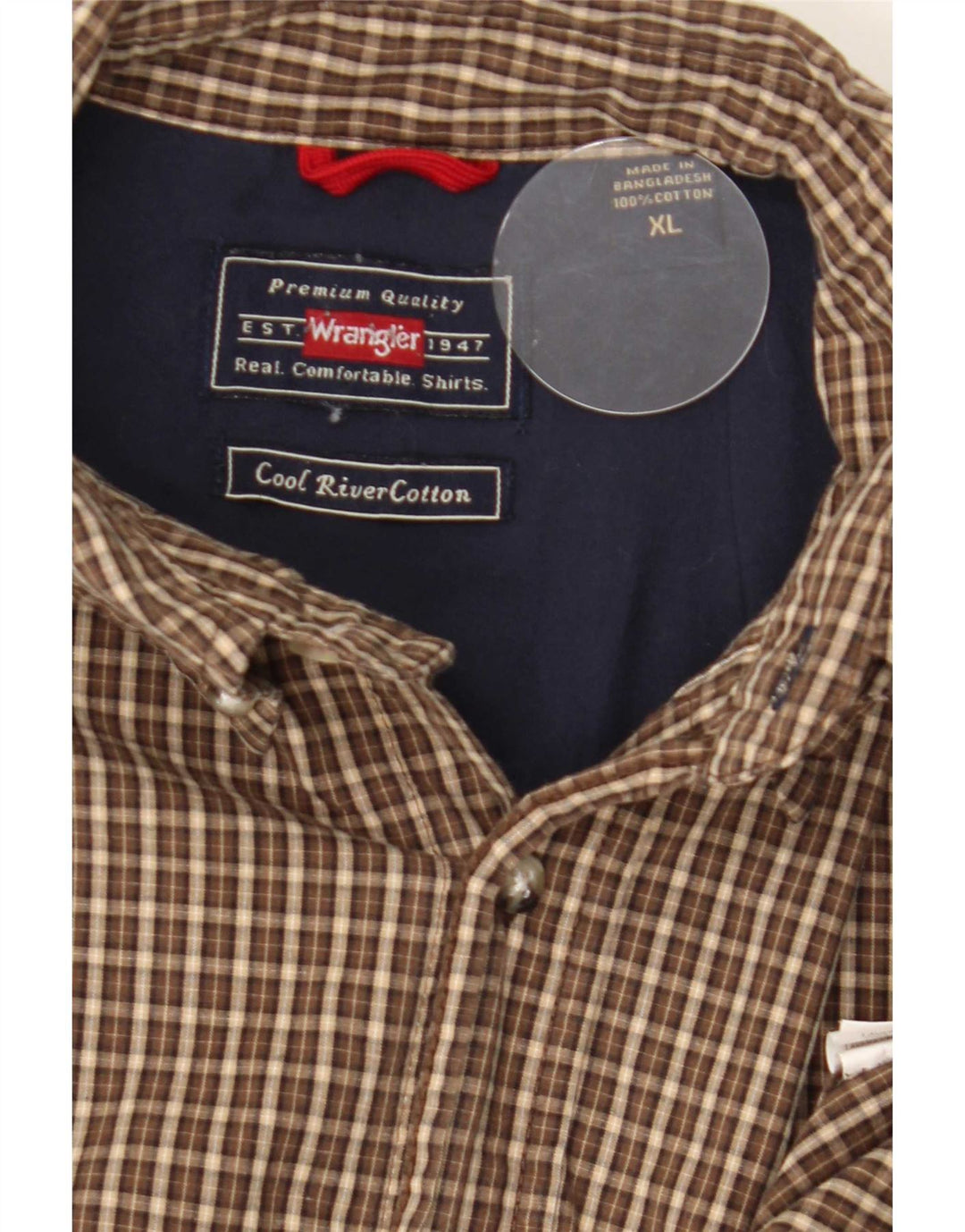 Wrangler Chemise Homme XL Marron Carreaux Coton