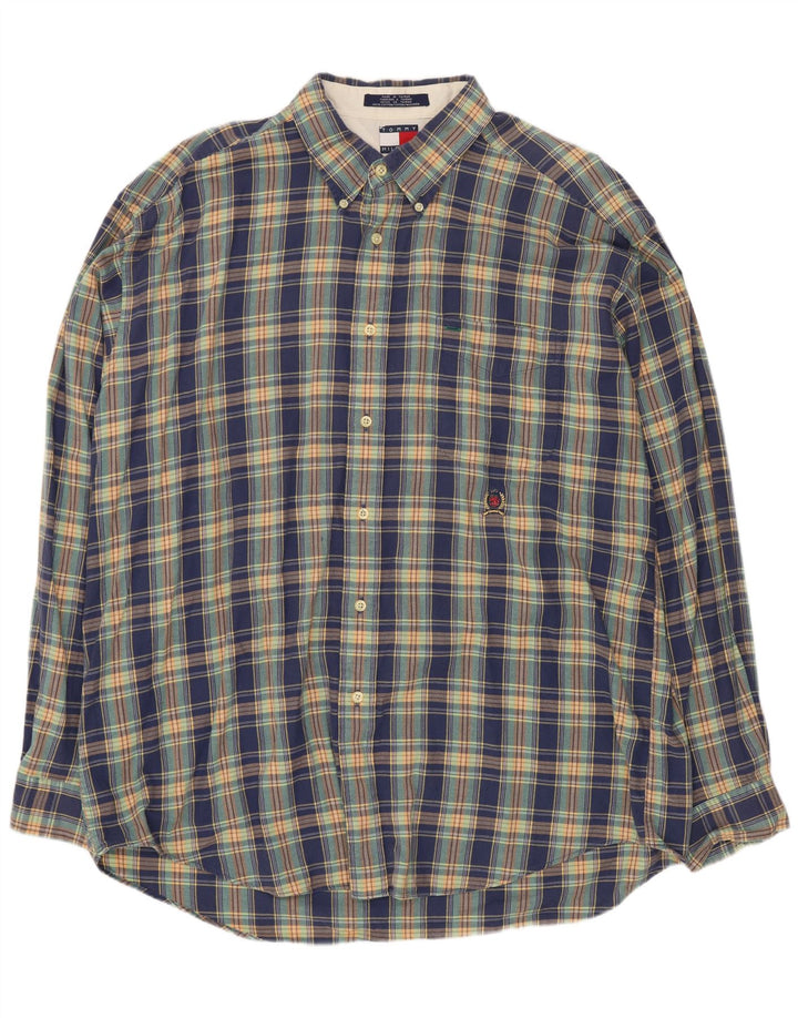 Tommy Hilfiger Chemise Homme XL Bleu Carreaux Coton