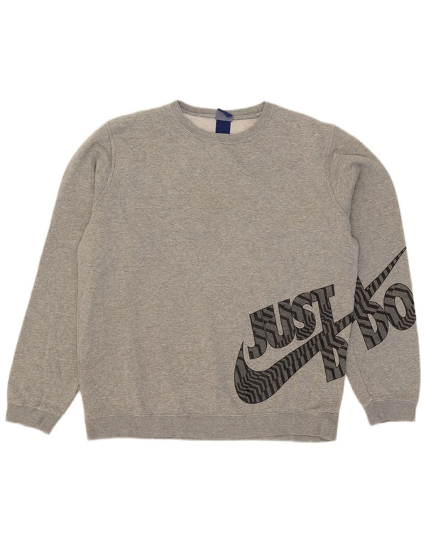 Nike Sweat-shirt graphique pour homme en coton moucheté Gris Taille L