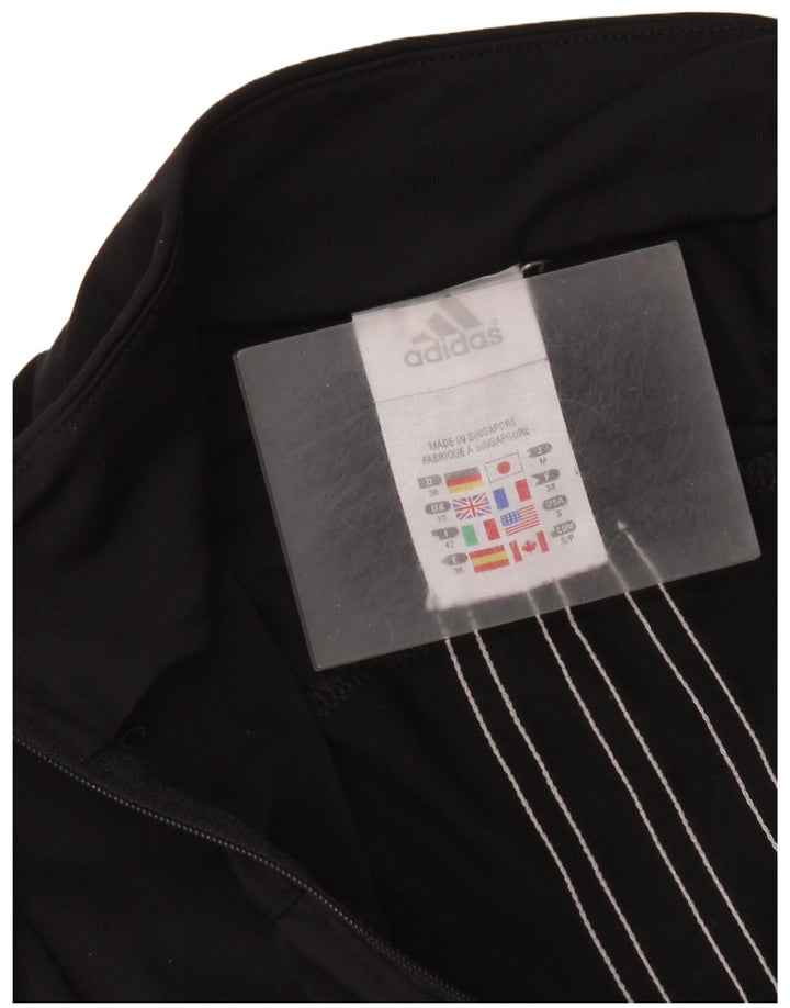 Adidas Femmes Crop Survêtement Top Veste UK 10 Petit Noir Polyester