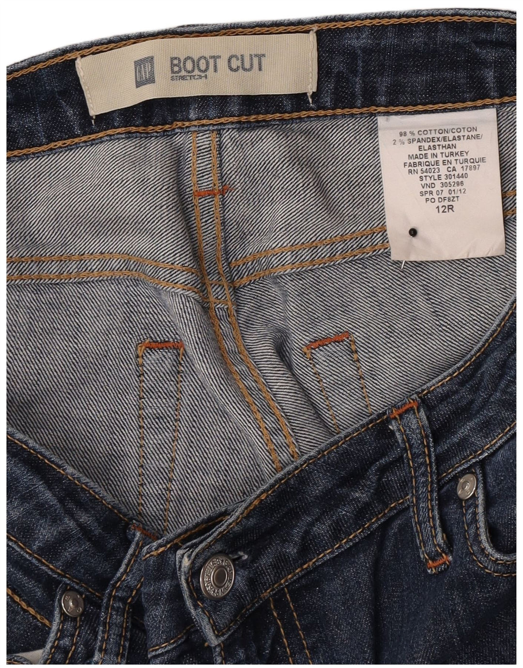 Gap Jean bootcut extensible pour femme US 12 Large W32 L29 Bleu Coton