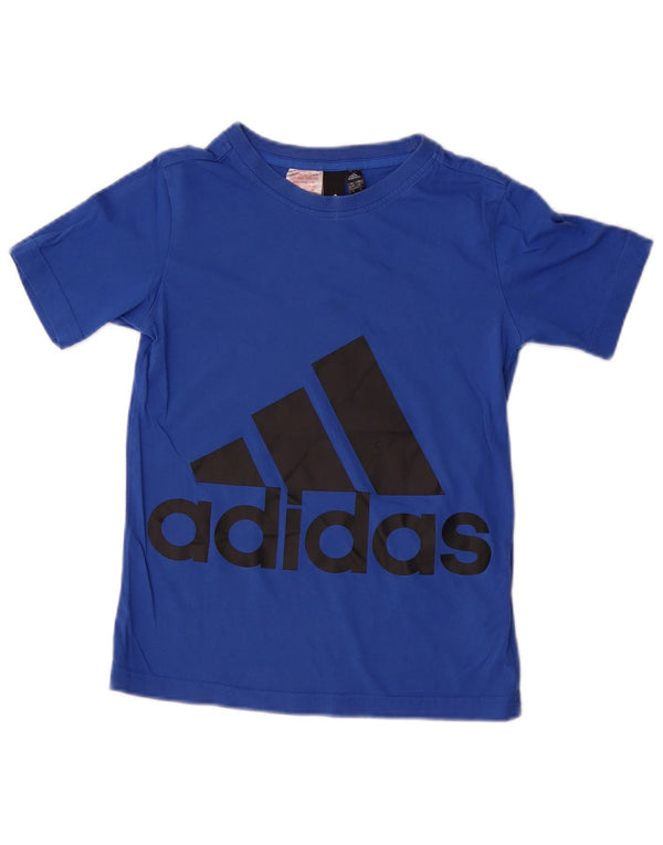 Adidas T-Shirt Graphique Garçon 9-10 Ans Bleu Coton