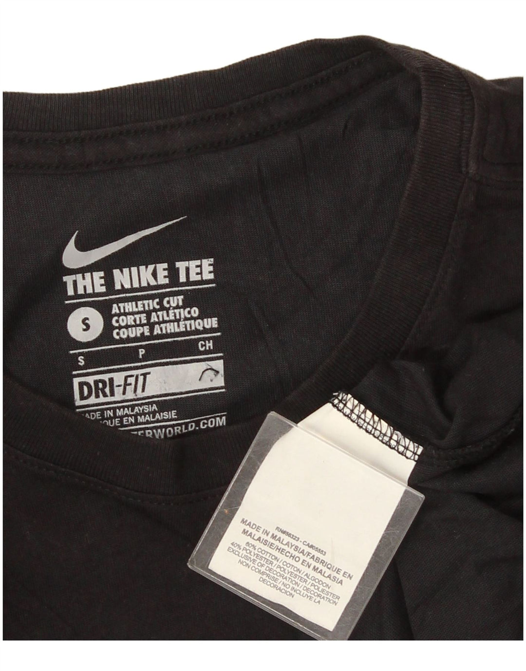 NIKE T-shirt coupe athlétique pour hommes, petit, en coton noir