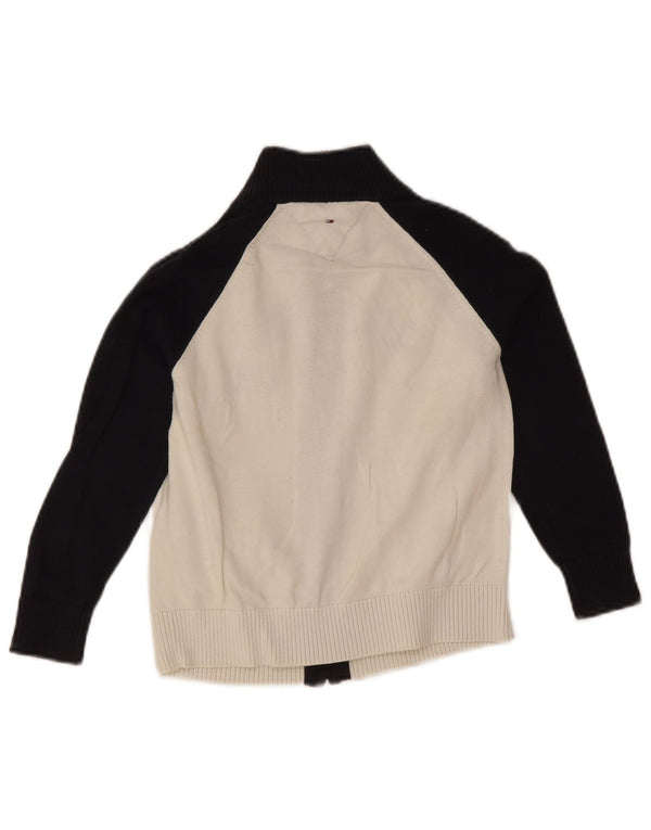 Tommy Hilfiger Cardigan pour garçon 4-5 ans Blanc cassé Colourblock