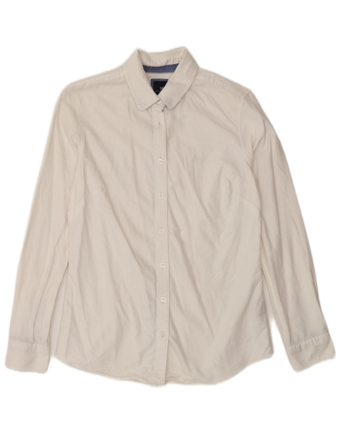 CREW CLOTHING Chemise coupe classique pour femme UK 8 Petit coton blanc