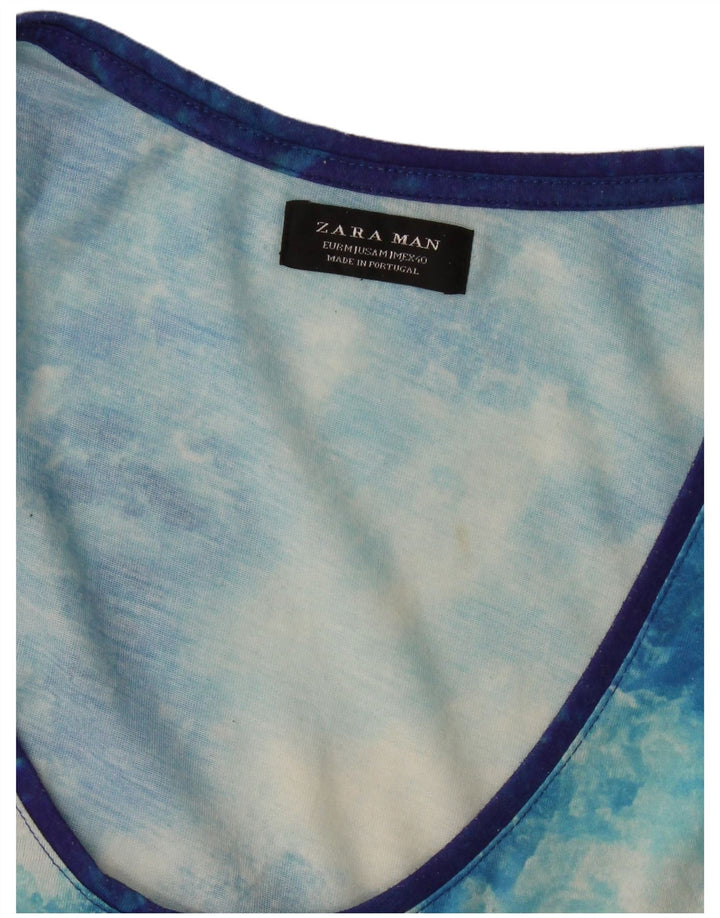 Zara Débardeur Graphic Homme Bleu Moyen Colourblock