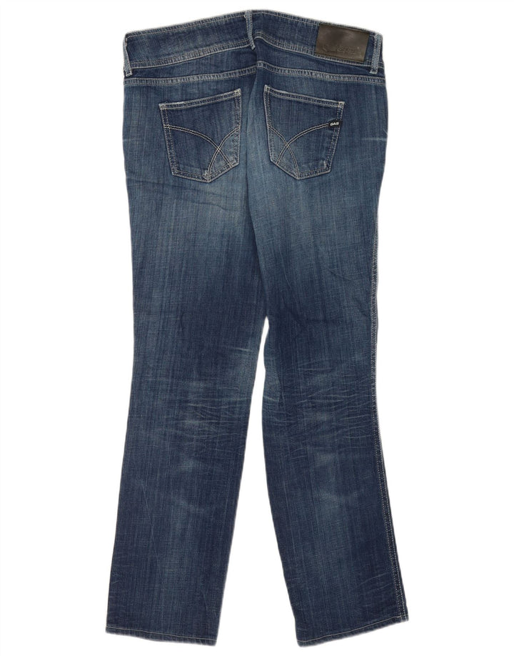 Gas Jean droit femme effet vieilli W32 L30 bleu coton