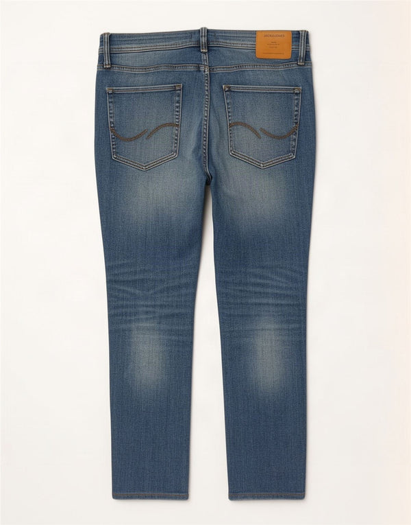 Jack & Jones Jean Slim Court W34 L26 Homme Bleu Coton