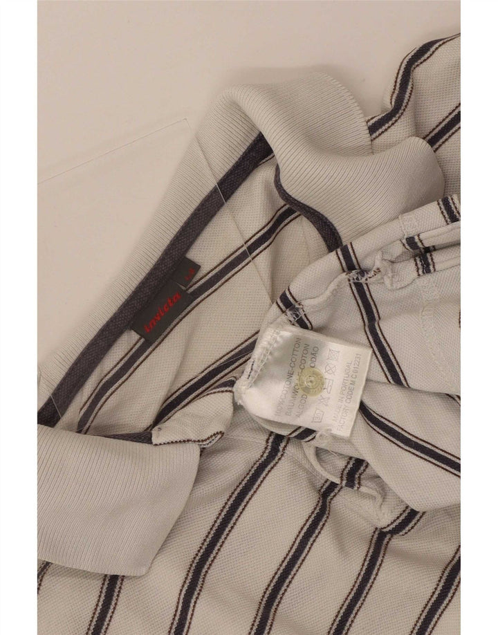 Invicta Polo Homme IT 48 Coton Rayé Blanc Moyen