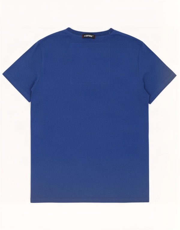 Superdry T-shirt graphique pour hommes, grand, bleu, coton