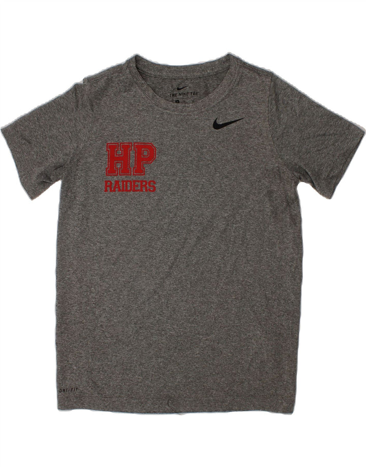 NIKE Boys Riders Graphic T-Shirt Top 10-11 Years Medium  Grey Polyester Vintage Nike and Second-Hand Nike from Messina Hembry 