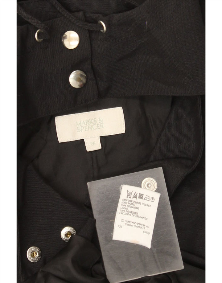 MARKS & SPENCER Veste coupe-vent à capuche pour femme UK 20 2XL Noir Polyamide