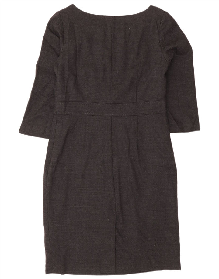 Robe fourreau régulière à manches 3/4 Boden pour femme UK 42 laine gris moyen