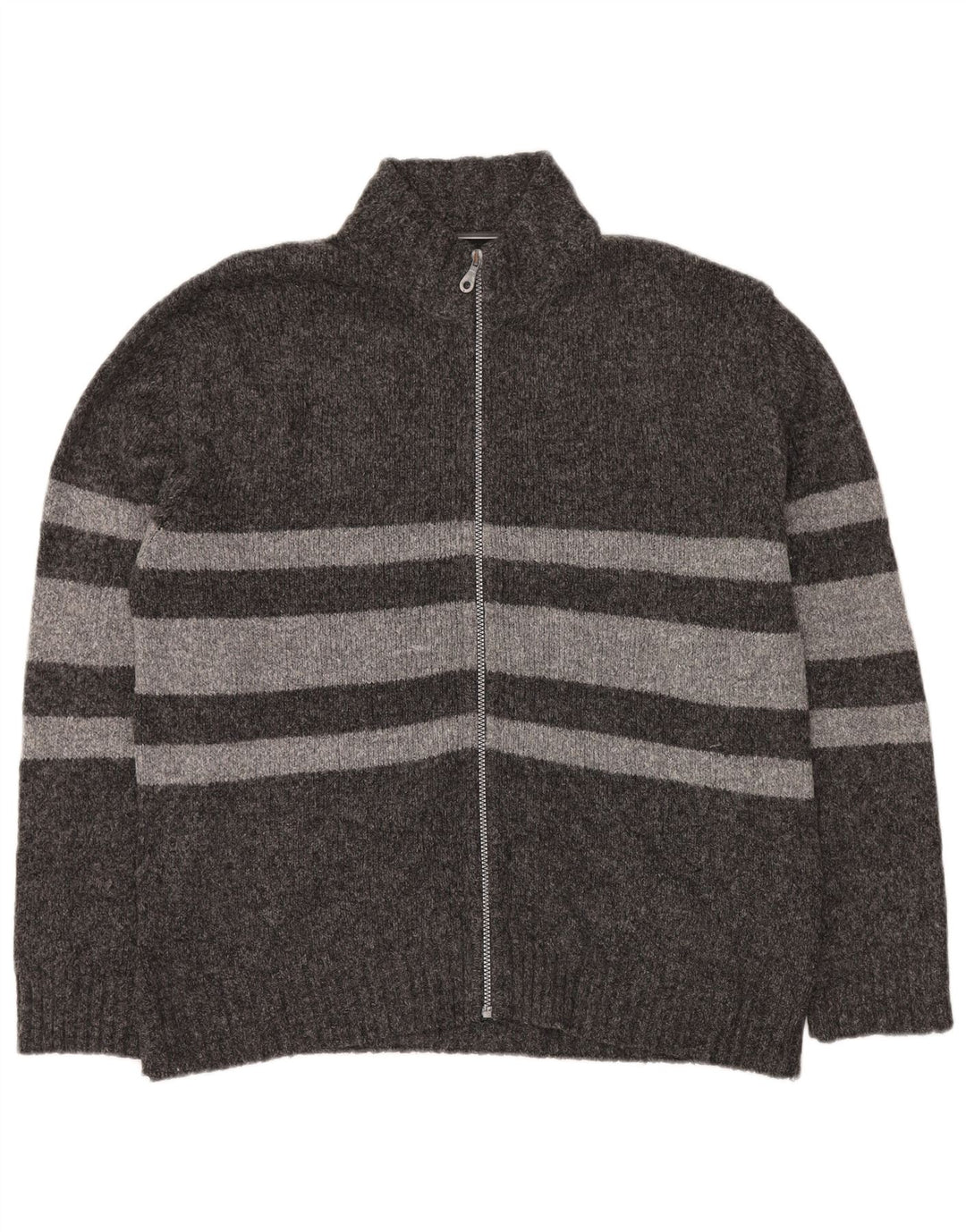 LEE Cardigan Homme Pull Large Gris Rayé Acrylique