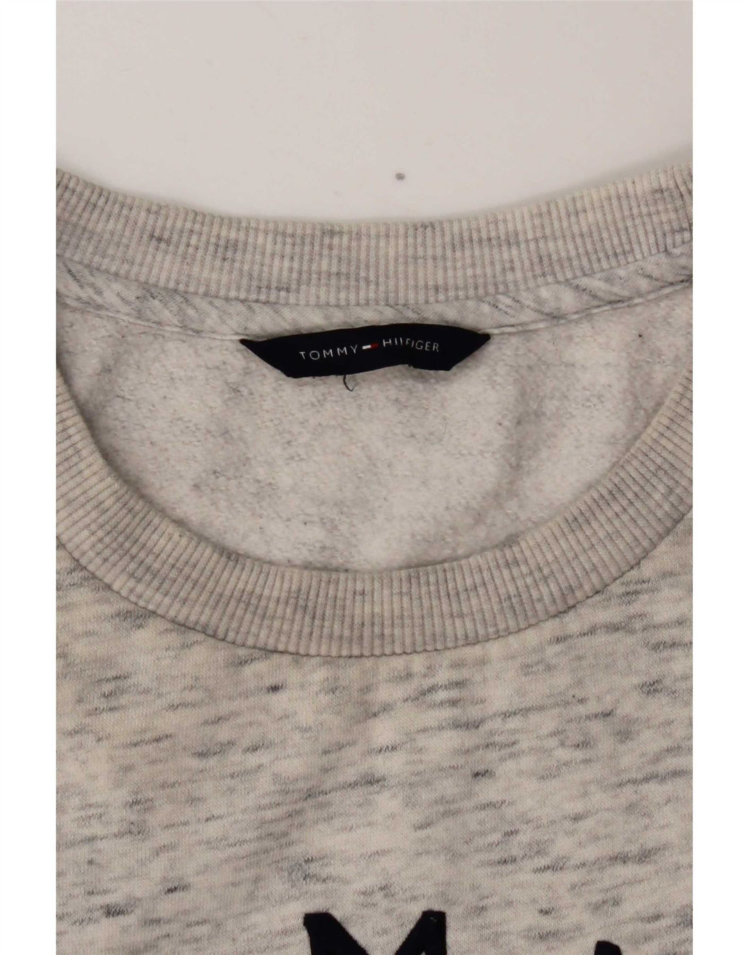 Tommy Hilfiger Sweat-shirt graphique pour femme UK 12 Gris moyen moucheté