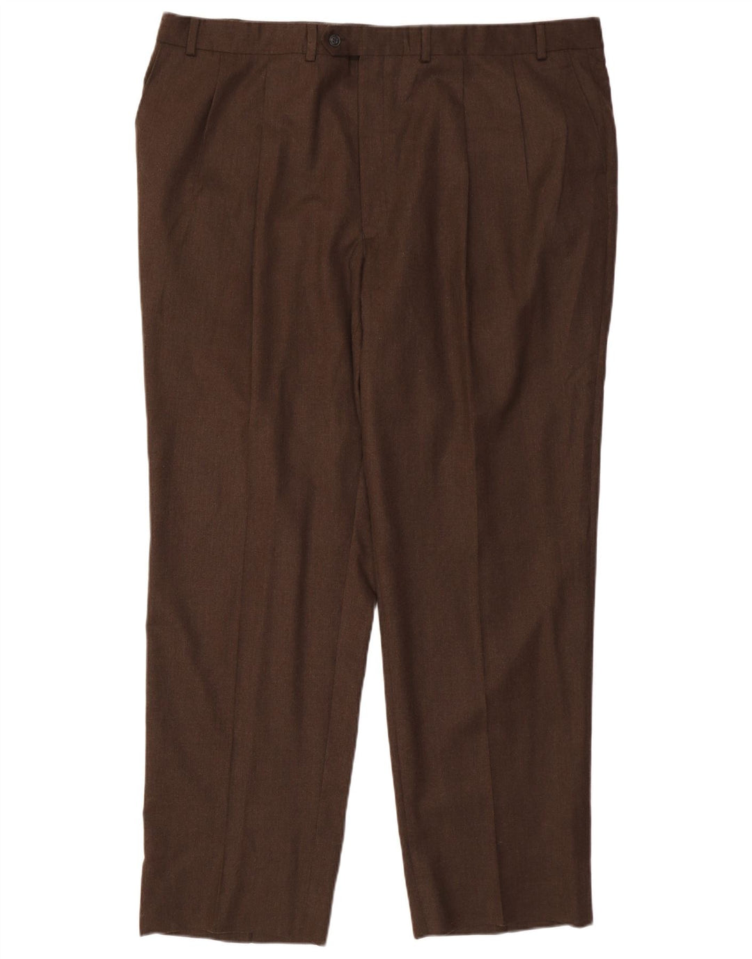 RALPH LAUREN Pantalon de costume à chevilles pour hommes W46 L33 Laine marron