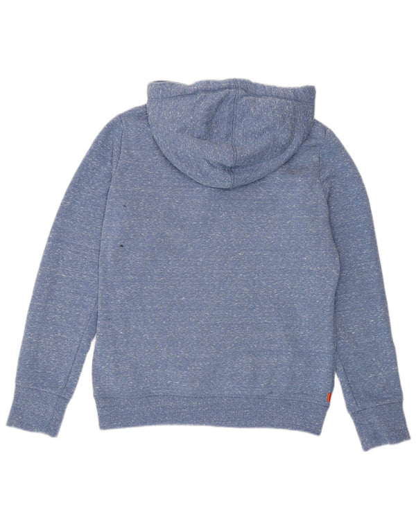 SUPERDRY Pull à capuche graphique pour femme UK 12 Bleu moyen Polyester