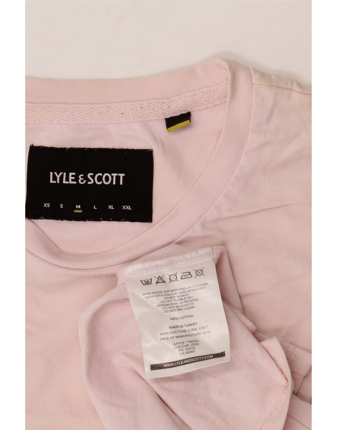 LYLE & SCOTT T-Shirt Homme Rose Moyen Coton
