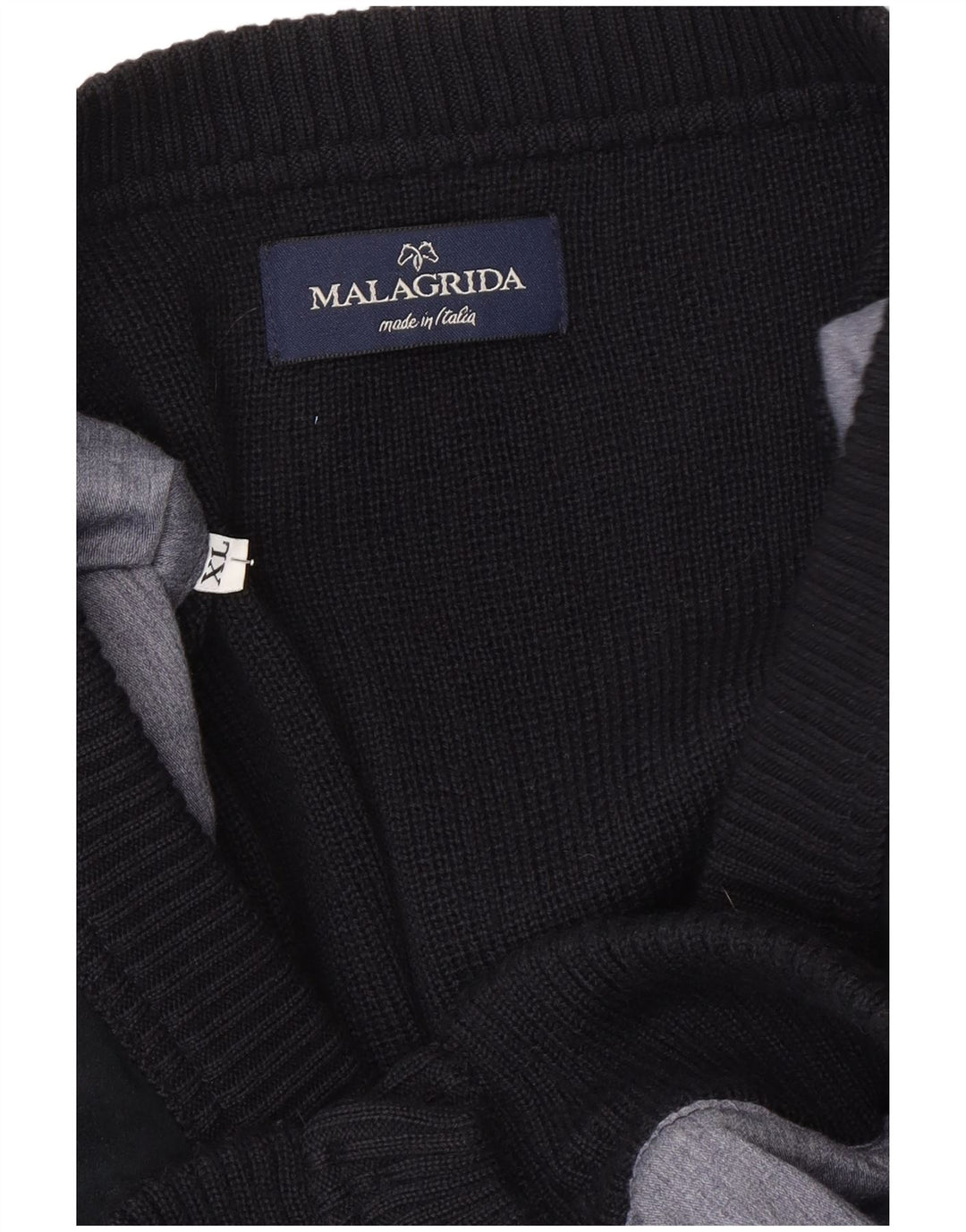 Malagrida Cardigan Homme Pull XL Noir Rayé Laine