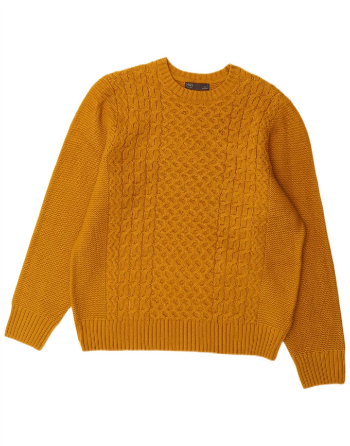 Marks & Spencer Pull col rond pour homme en acrylique jaune grand