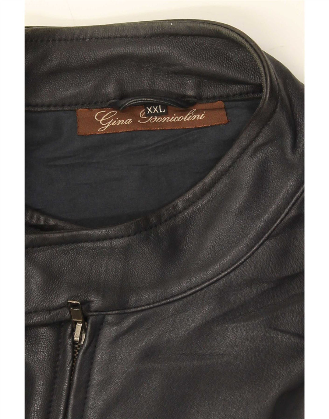 veste en cuir homme vintage UK 44 2XL Noir
