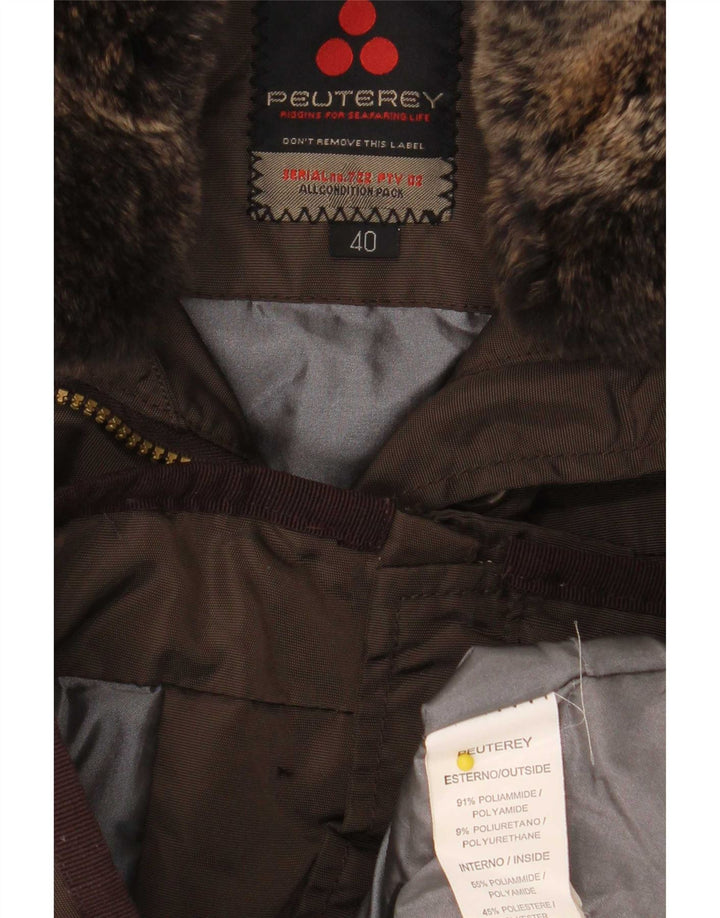 PEUTEREY Veste Utilitaire Femme EU 40 Marron Moyen Polyamide