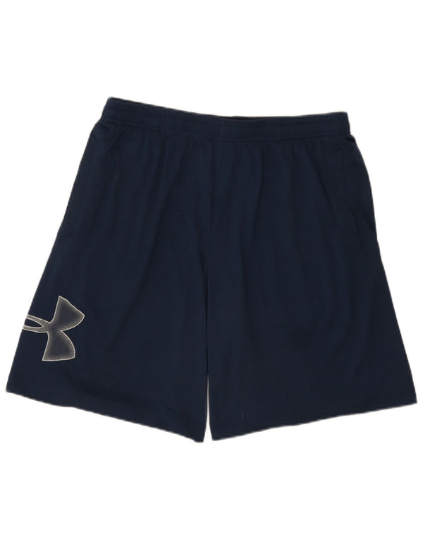Under Armour Short de Sport Graphique Homme Large Bleu Marine Polyester