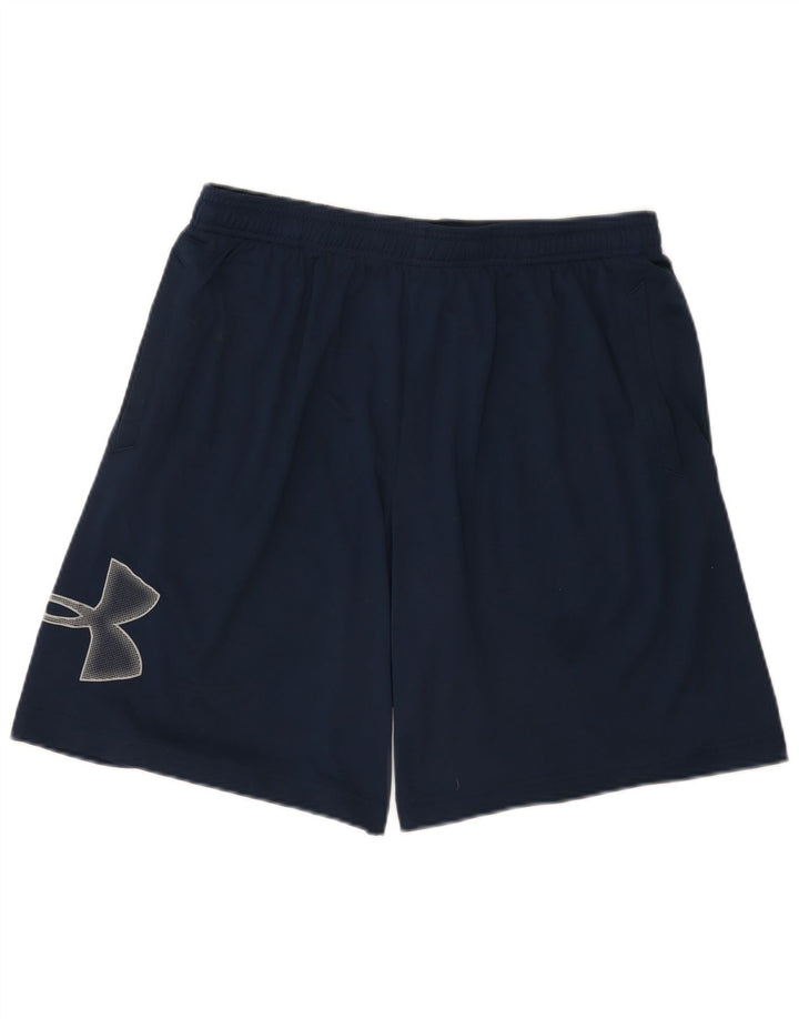 Under Armour Short de Sport Graphique Homme Large Bleu Marine Polyester