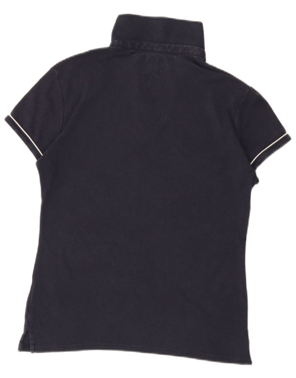 Tommy Hilfiger Polo Femme UK 14 Bleu Marine Moyen Coton
