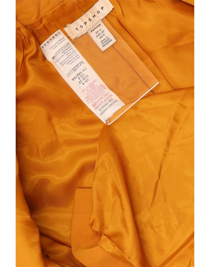 Topshop Veste blazer croisée pour femme UK 4 XS Jaune Polyester