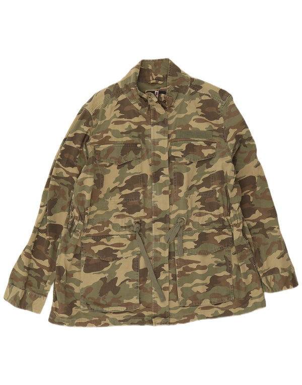 Marks & Spencer Womens Oversized Utility Jacket UK 18 XL Khaki Camouflage