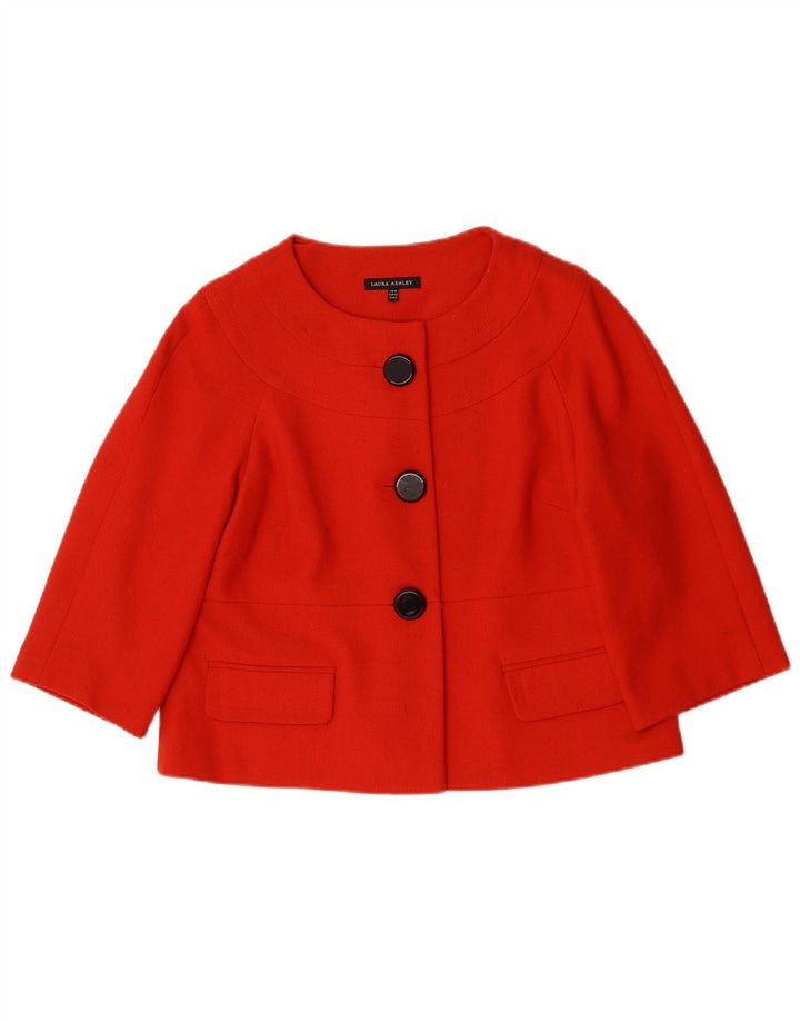 Laura Ashley Veste blazer à 3 boutons pour femme UK 16 Large Rouge Polyester