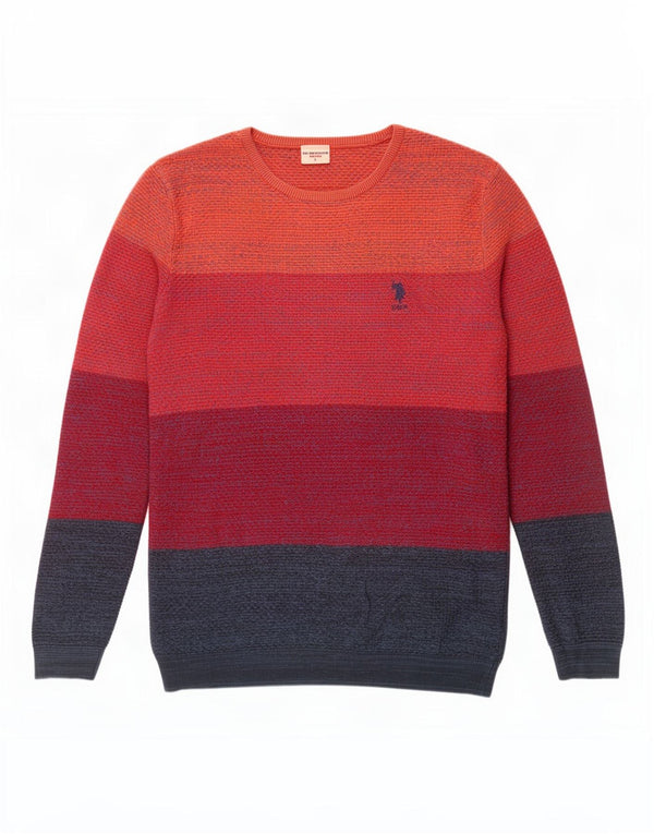 U.S. Polo Assn. Mens Boat Neck Jumper Sweater Large Multicoloured