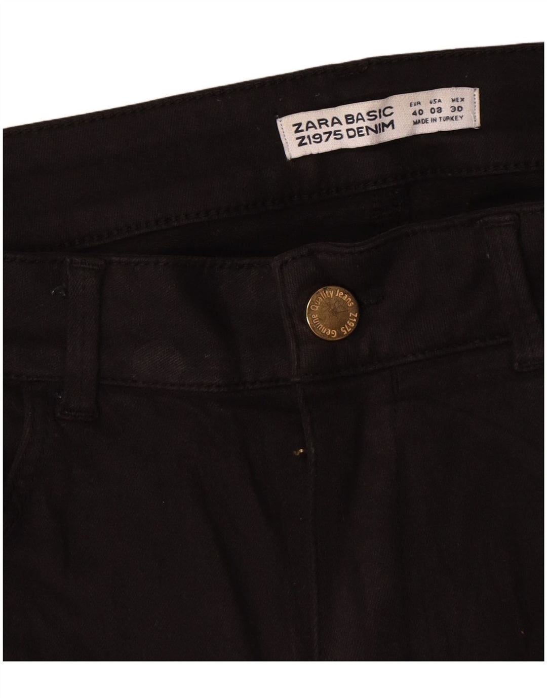 Zara Jean droit femme EU 40 Medium W30 L30 coton noir