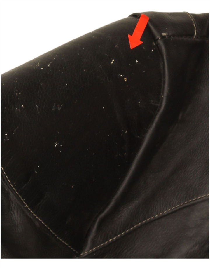 POLO Veste Racer en cuir pour femme UK 14 Cuir noir moyen