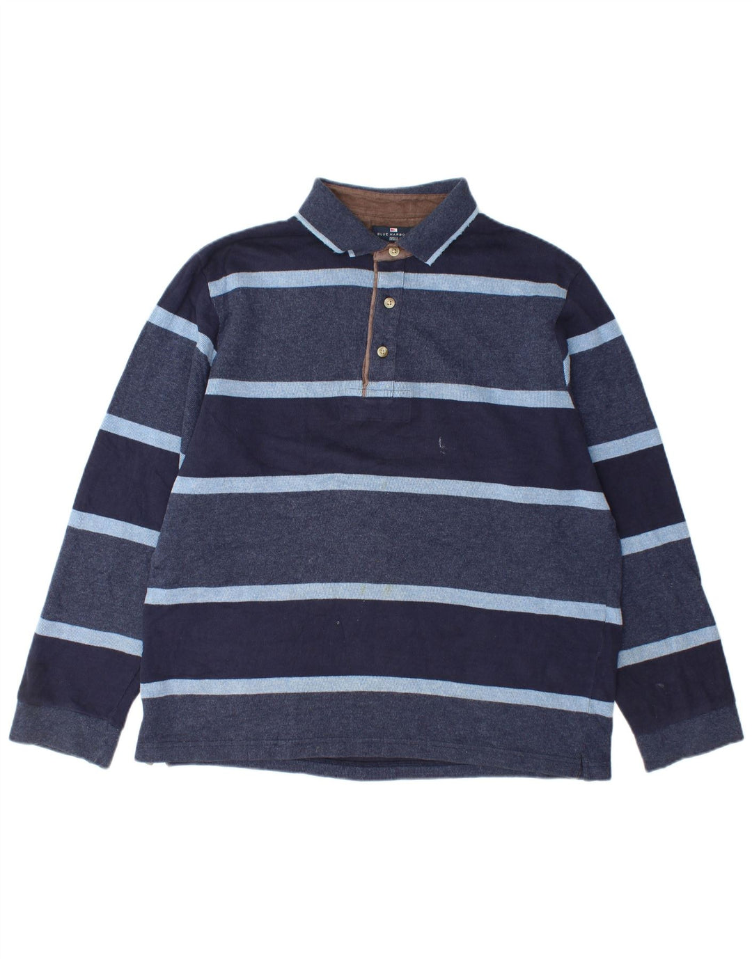 Marks & Spencer Polo de rugby à manches longues pour homme Bleu marine rayé
