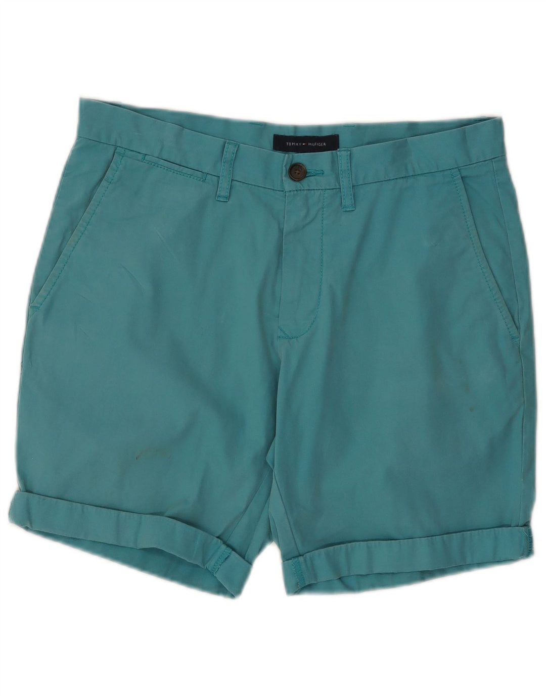 Tommy Hilfiger Short Chino Homme W32 Coton Turquoise Moyen