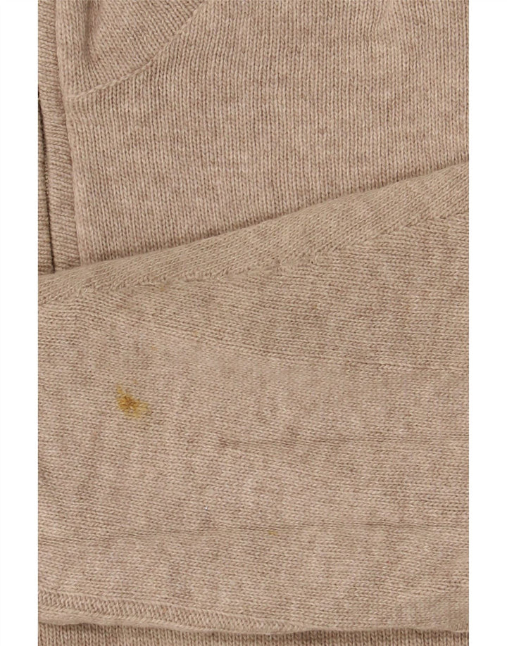 Marks & Spencer Pull bleu Harbor à col zippé pour homme en laine beige