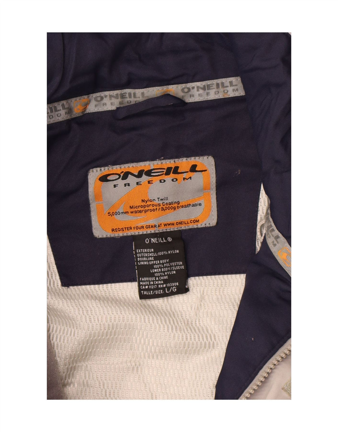 O'Neill Veste de Pluie Homme UK 40 Large Bleu Colorblock Polyester