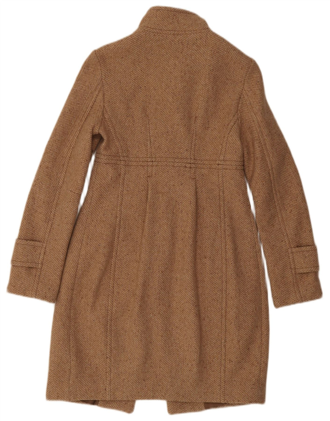 Sisley Pardessus IT 40 Small Beige Chevrons Polyester Femme